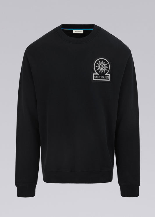 Sandbanks Boucle Badge Sweatshirt - Black