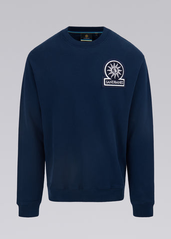 Sandbanks Boucle Badge Sweatshirt - Navy