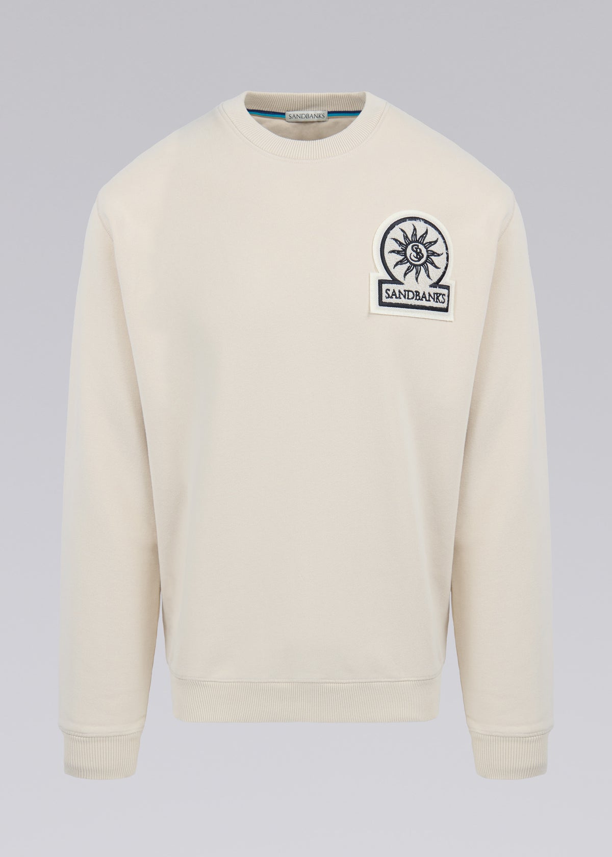 Sandbanks Boucle Badge Sweatshirt - Stone