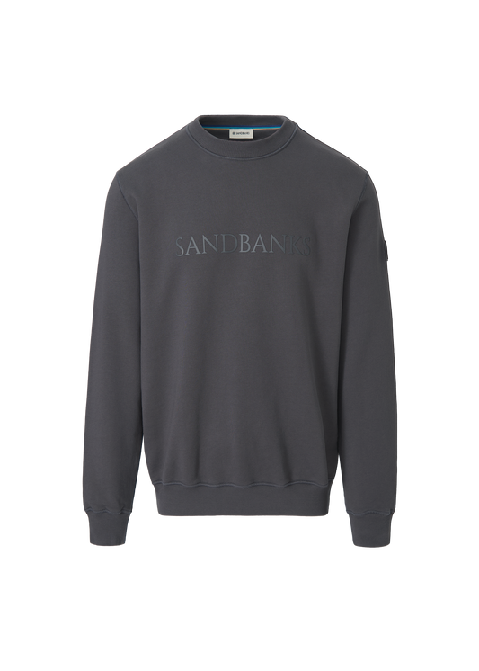 Sandbanks Raised Rubber Logo Sweatshirt - Anthracite