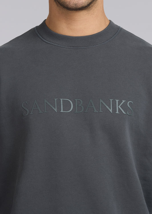 Sandbanks Raised Rubber Logo Sweatshirt - Anthracite