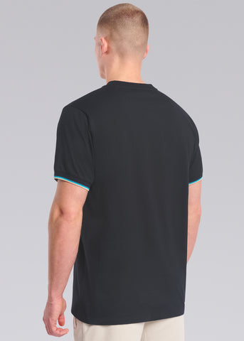 Sandbanks Tipped Sleeve T-Shirt - Black