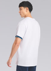 Sandbanks Tipped Sleeve T-Shirt - White - Sandbanks
