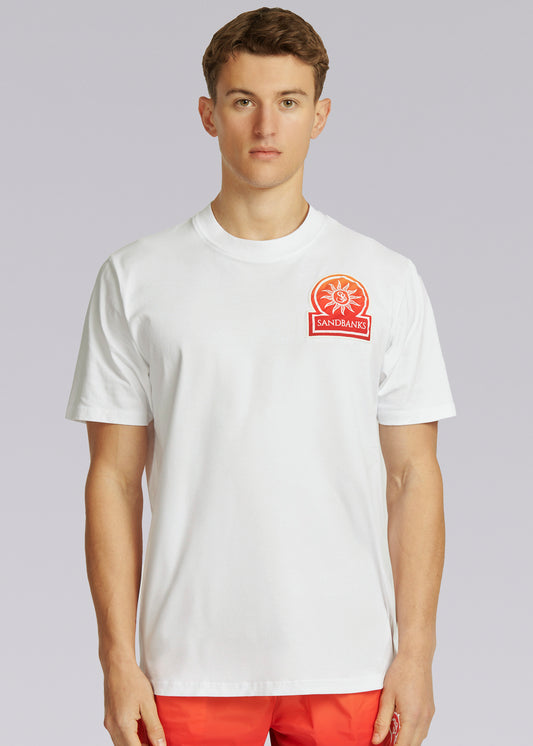 Sandbanks Gradient Applique T-Shirt - White/Red