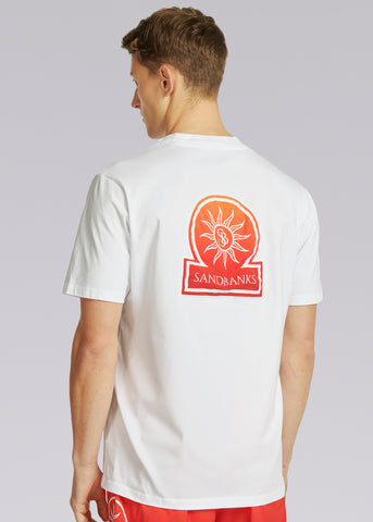 Sandbanks Gradient Applique T-Shirt - White/Red