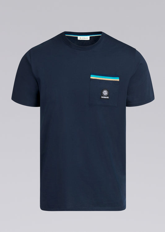Sandbanks Mercerised Pocket T-Shirt - Navy