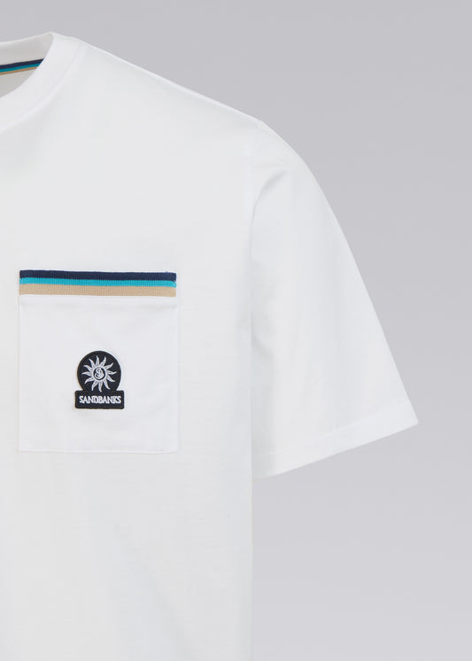 Sandbanks Mercerised Pocket T-Shirt - White