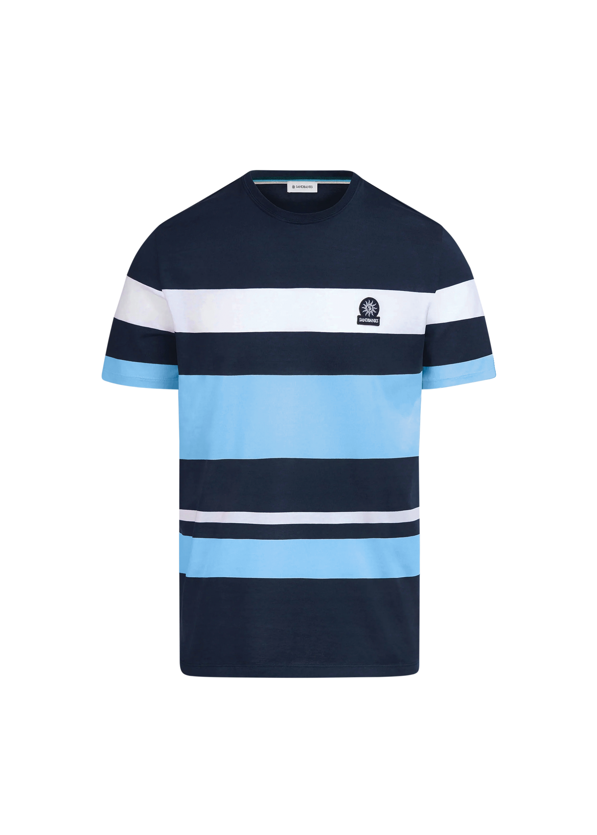 Sandbanks Mercerised Stripe T-Shirt - Navy