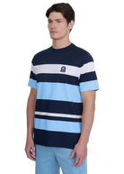 Sandbanks Mercerised Stripe T-Shirt - Navy