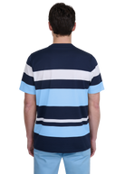 Sandbanks Mercerised Stripe T-Shirt - Navy