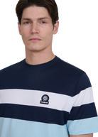 Sandbanks Mercerised Stripe T-Shirt - Navy/White/C.Blue
