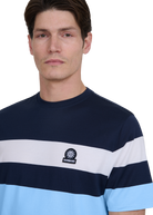 Sandbanks Mercerised Stripe T-Shirt - Navy