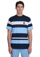Sandbanks Mercerised Stripe T-Shirt - Navy