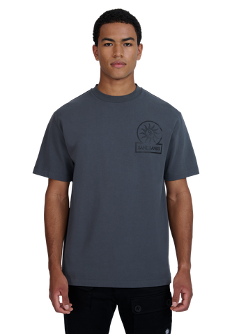 Sandbanks Raised Rubber Print T-Shirt- Anthracite