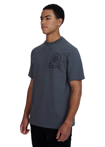 Sandbanks Raised Rubber Print T-Shirt- Anthracite