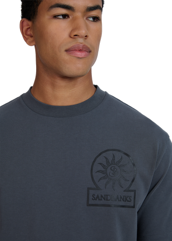 Sandbanks Raised Rubber Print T-Shirt- Anthracite