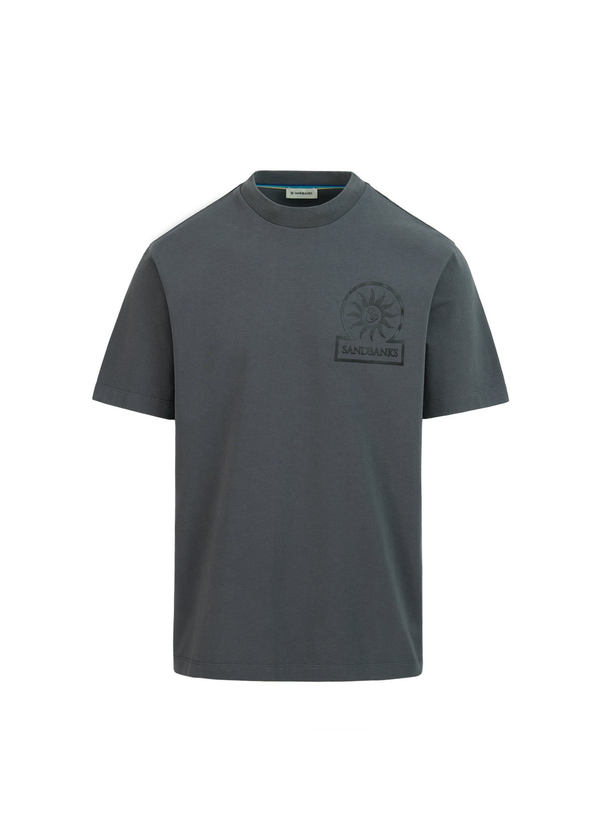 Sandbanks Raised Rubber Print T-Shirt- Anthracite