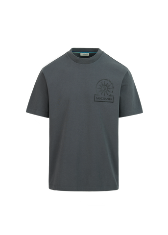 Sandbanks Raised Rubber Print T-Shirt- Anthracite