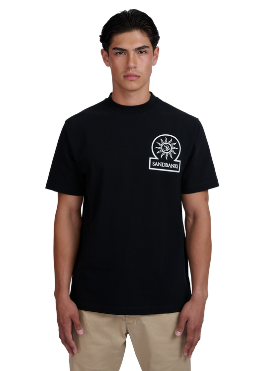 Sandbanks 3D Silicone Badge Logo T-Shirt - Black