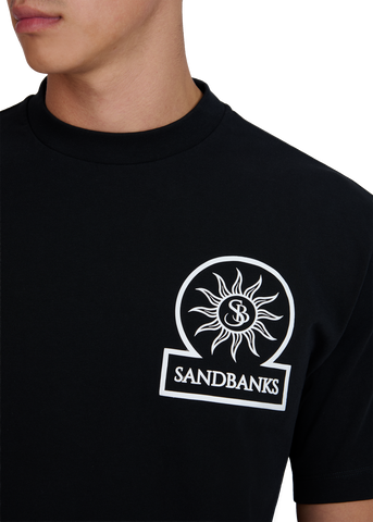 Sandbanks 3D Silicone Badge Logo T-Shirt - Black