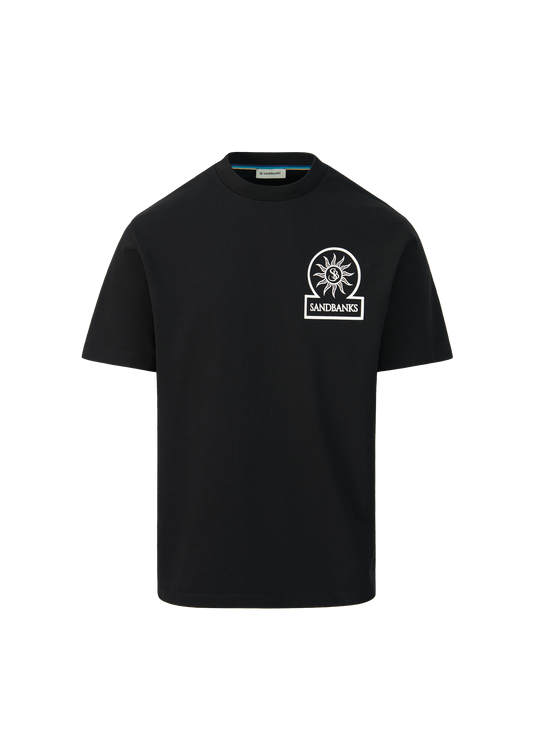 Sandbanks 3D Silicone Badge Logo T-Shirt - Black