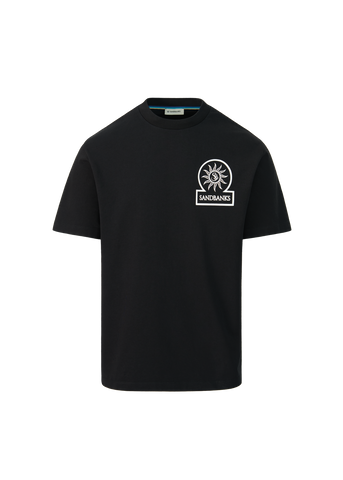 Sandbanks 3D Silicone Badge Logo T-Shirt - Black