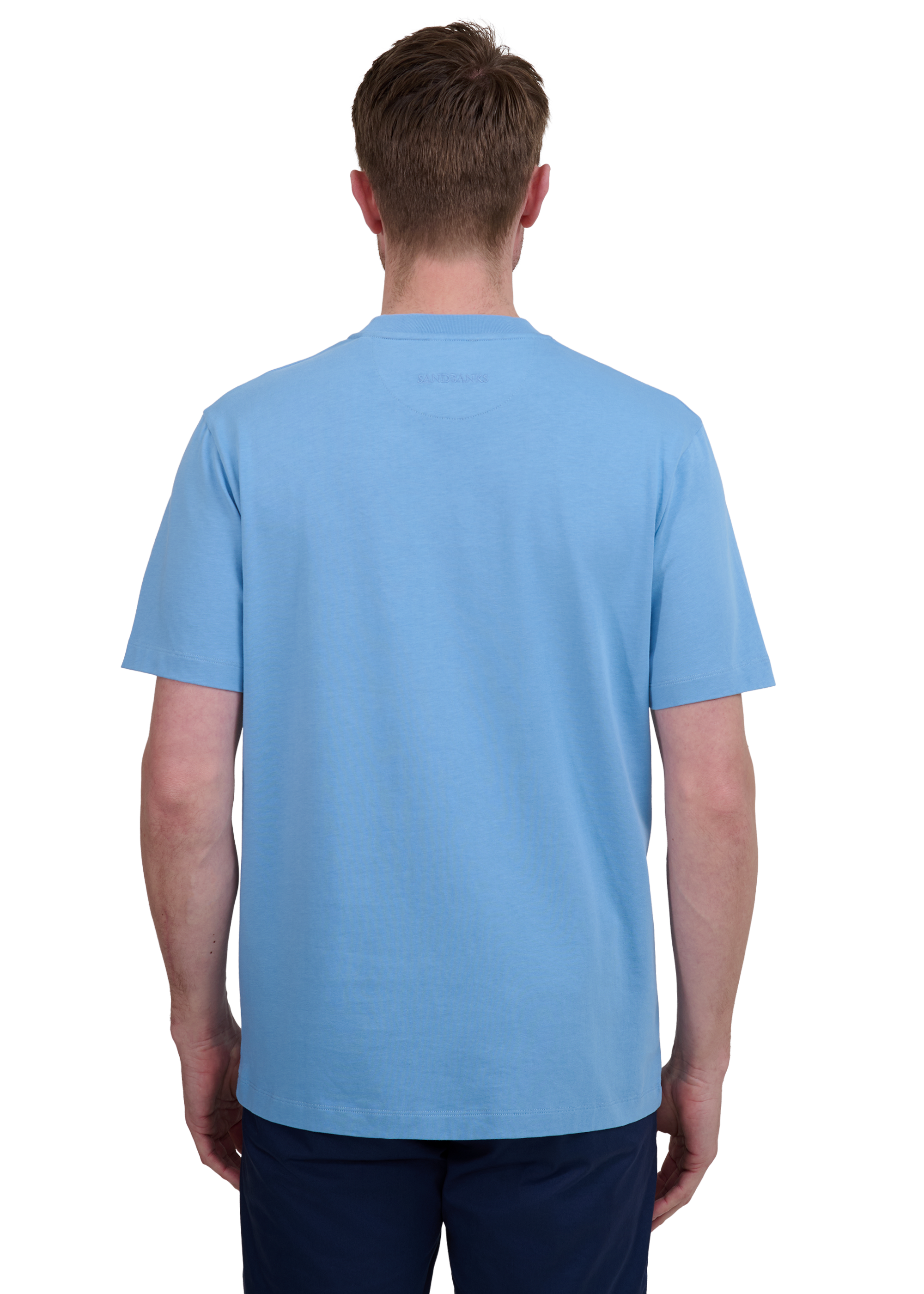 Sandbanks Logo Print Double Jersey T-shirt - Dusty Blue