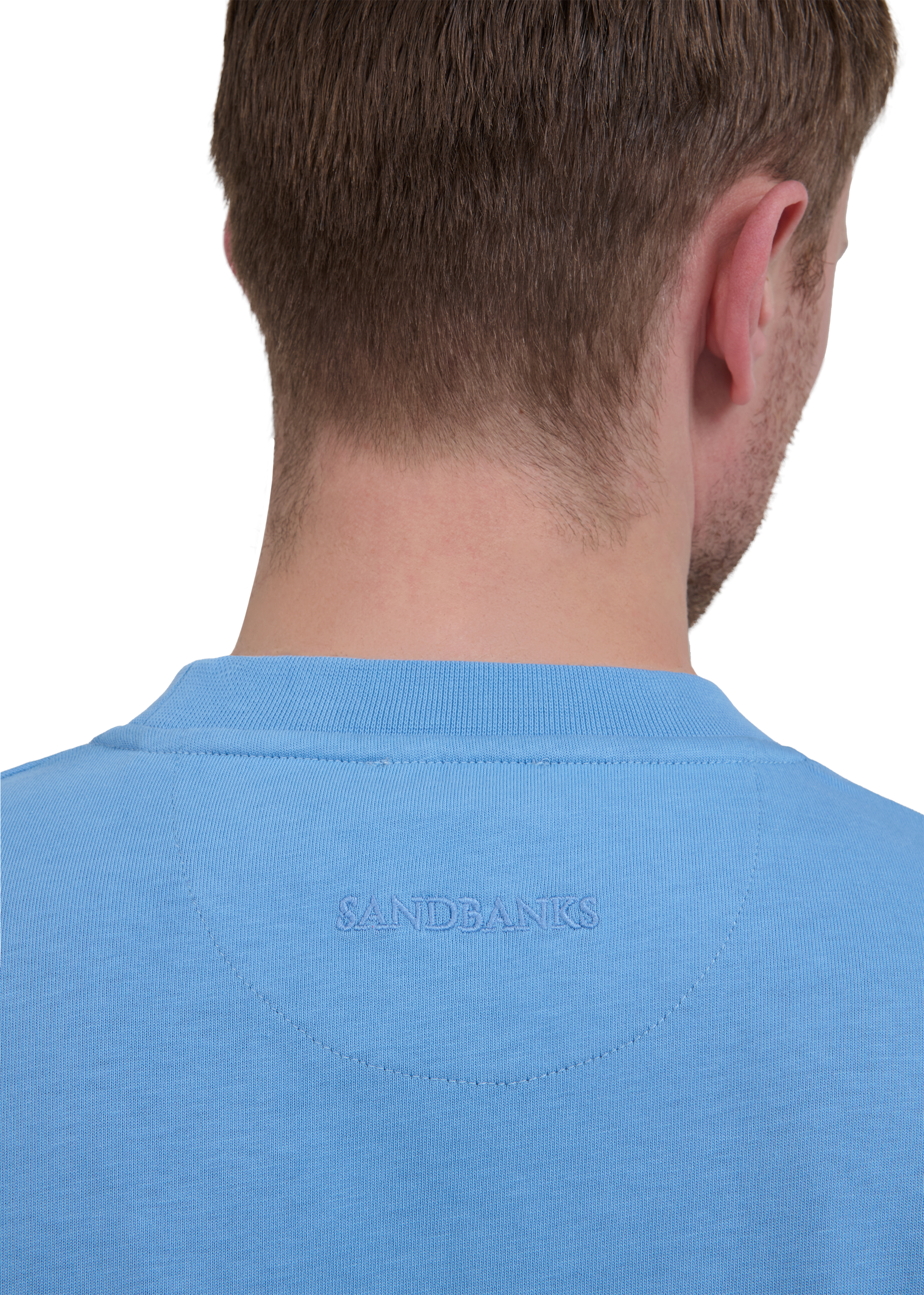 Sandbanks Logo Print Double Jersey T-shirt - Dusty Blue