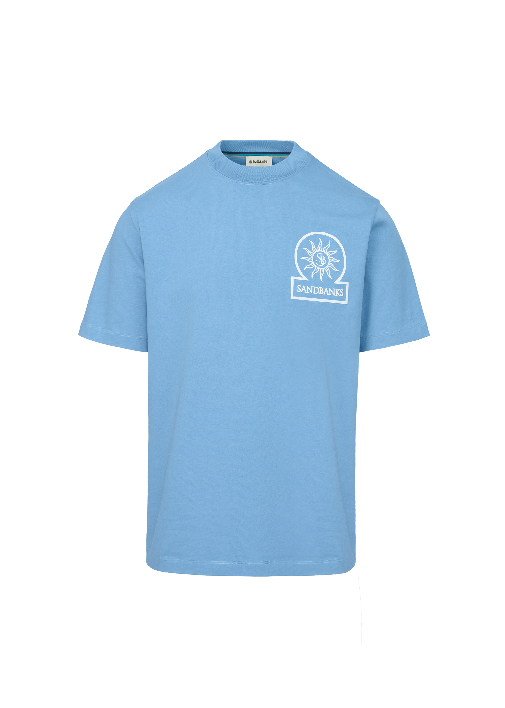 Sandbanks Logo Print Double Jersey T-shirt - Dusty Blue