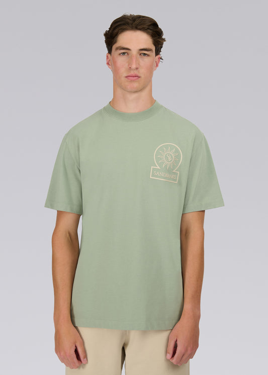 Sandbanks  Raised Rubber Print T-Shirt- Sage