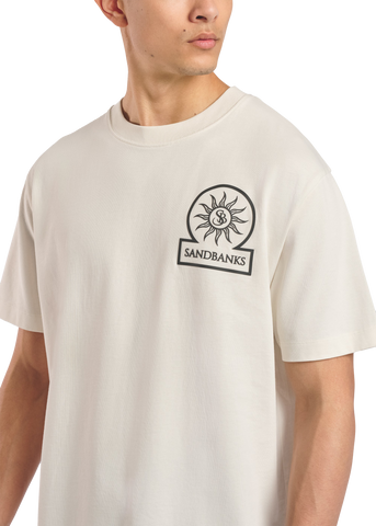 Sandbanks 3D Silicone Badge Logo T-Shirt - Natural