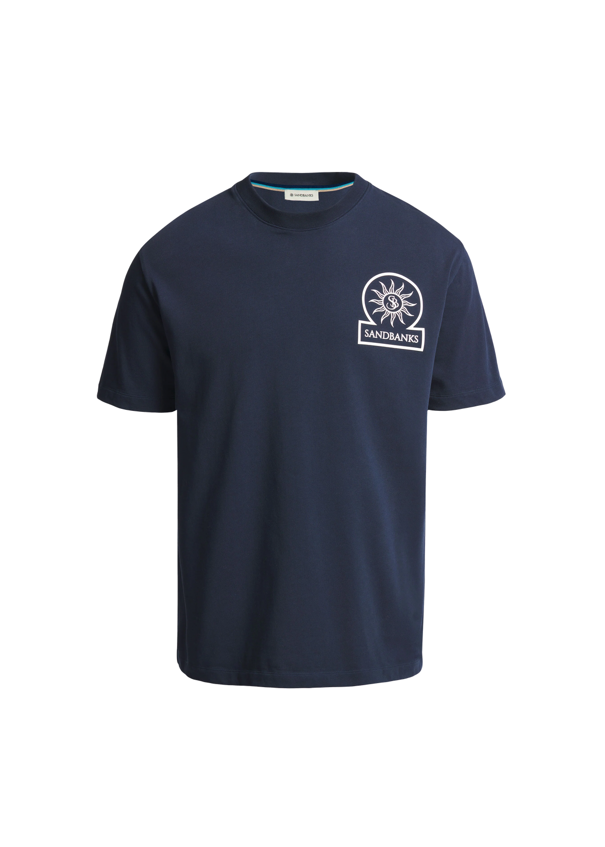 Sandbanks 3D Silicone Badge Logo T-Shirt - Navy