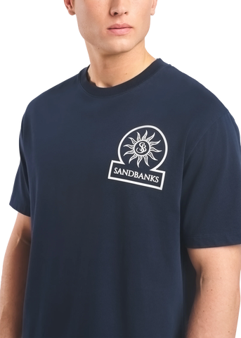 Sandbanks 3D Silicone Badge Logo T-Shirt - Navy