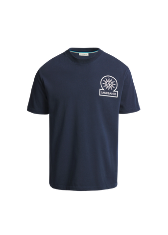 Sandbanks 3D Silicone Badge Logo T-Shirt - Navy