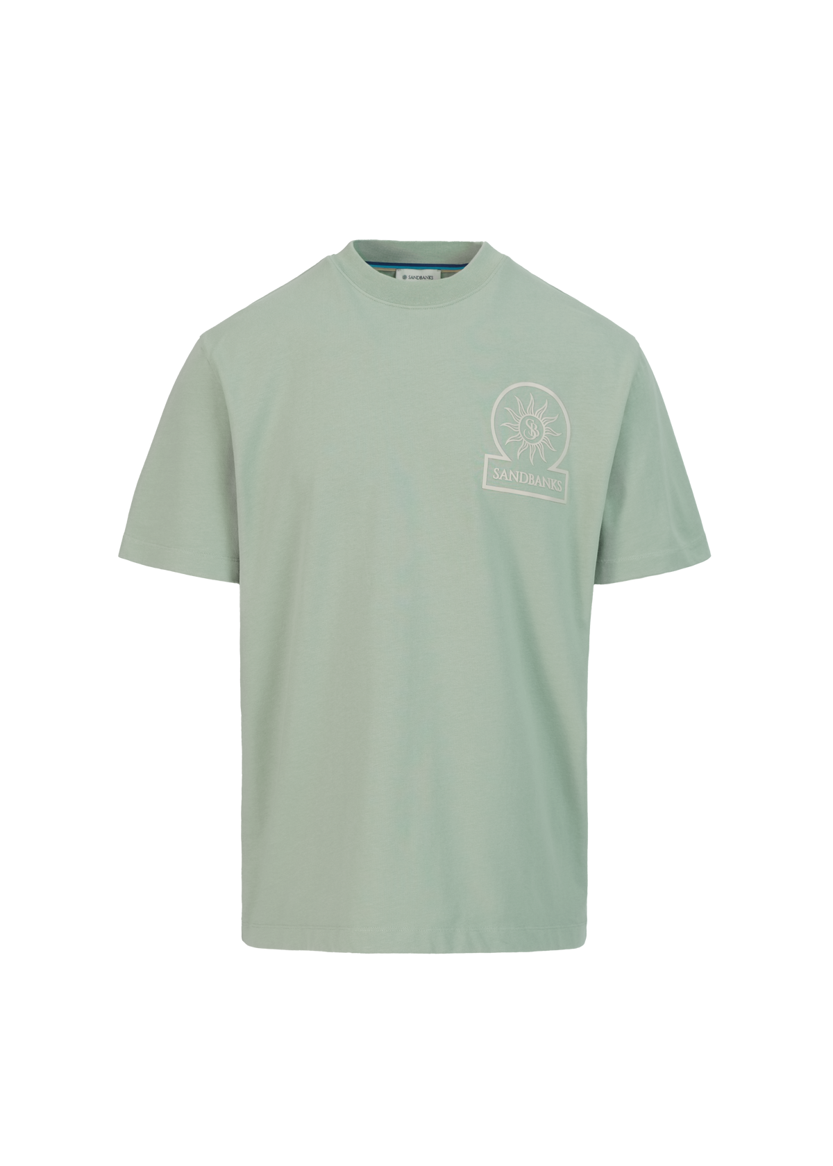 Sandbanks 3D Silicone Badge Logo T-Shirt - Sage