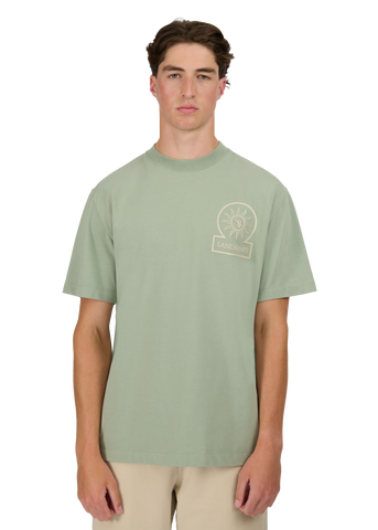 Sandbanks 3D Silicone Badge Logo T-Shirt - Sage