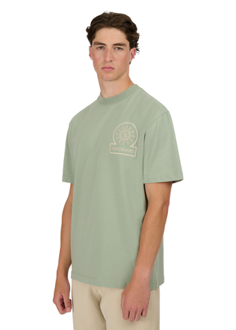 Sandbanks 3D Silicone Badge Logo T-Shirt - Sage