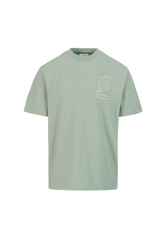 Sandbanks 3D Silicone Badge Logo T-Shirt - Sage