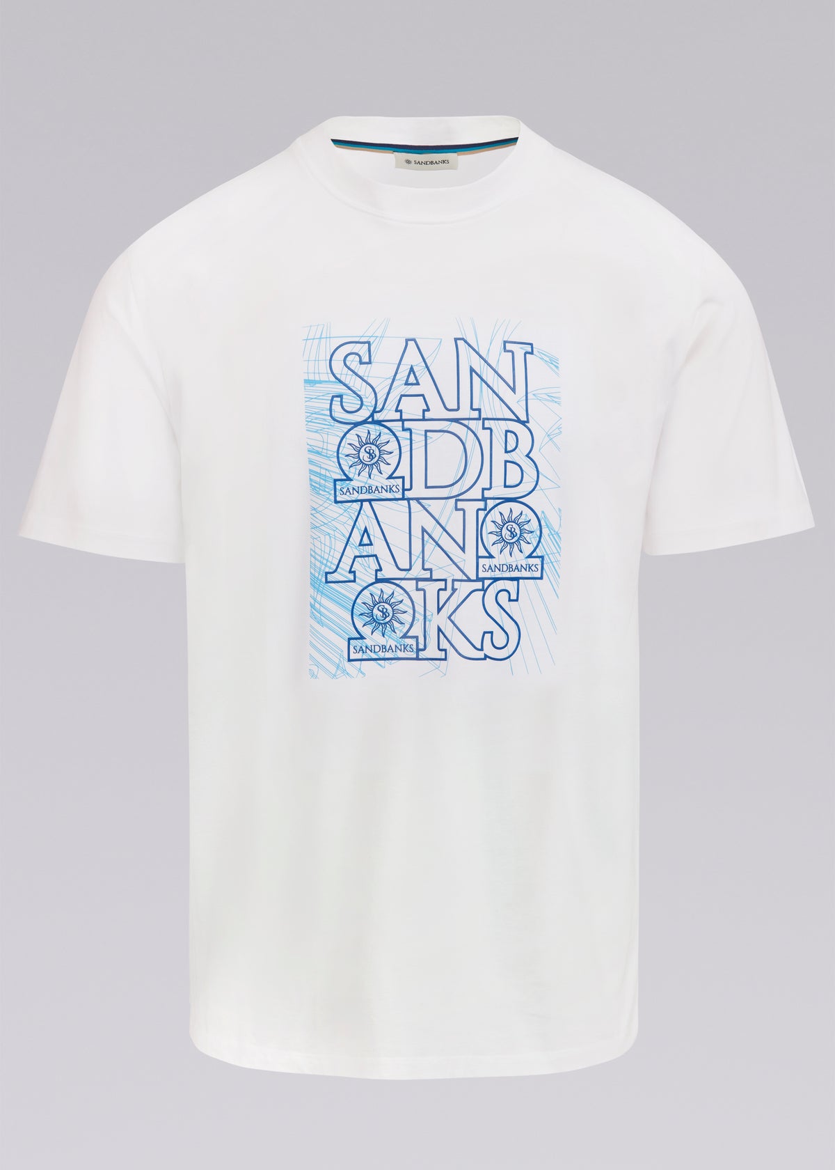 Sandbanks Abstract Raised Rubber Print T-Shirt - White