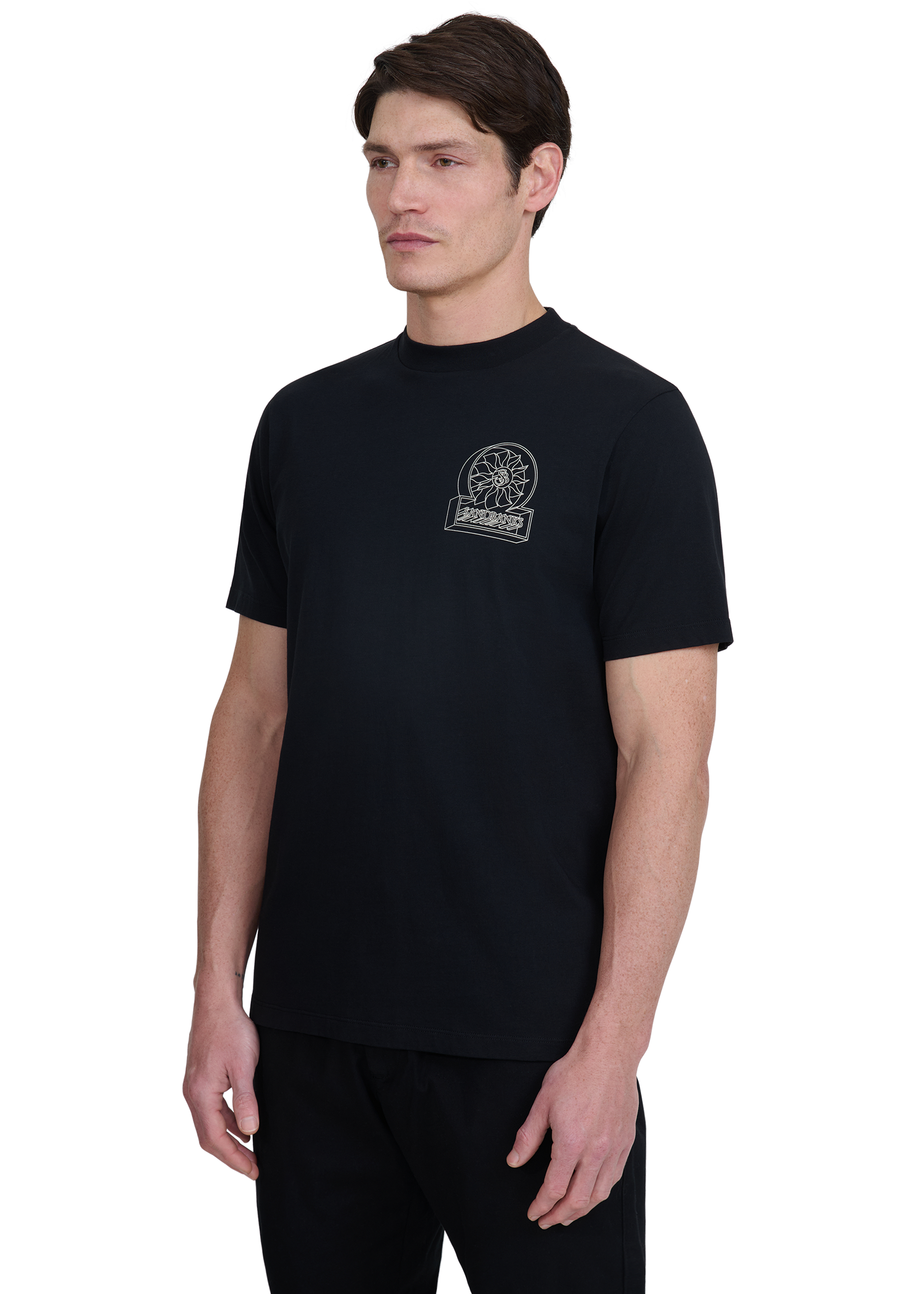 Sandbanks 3D Logo Print T-shirt - Black