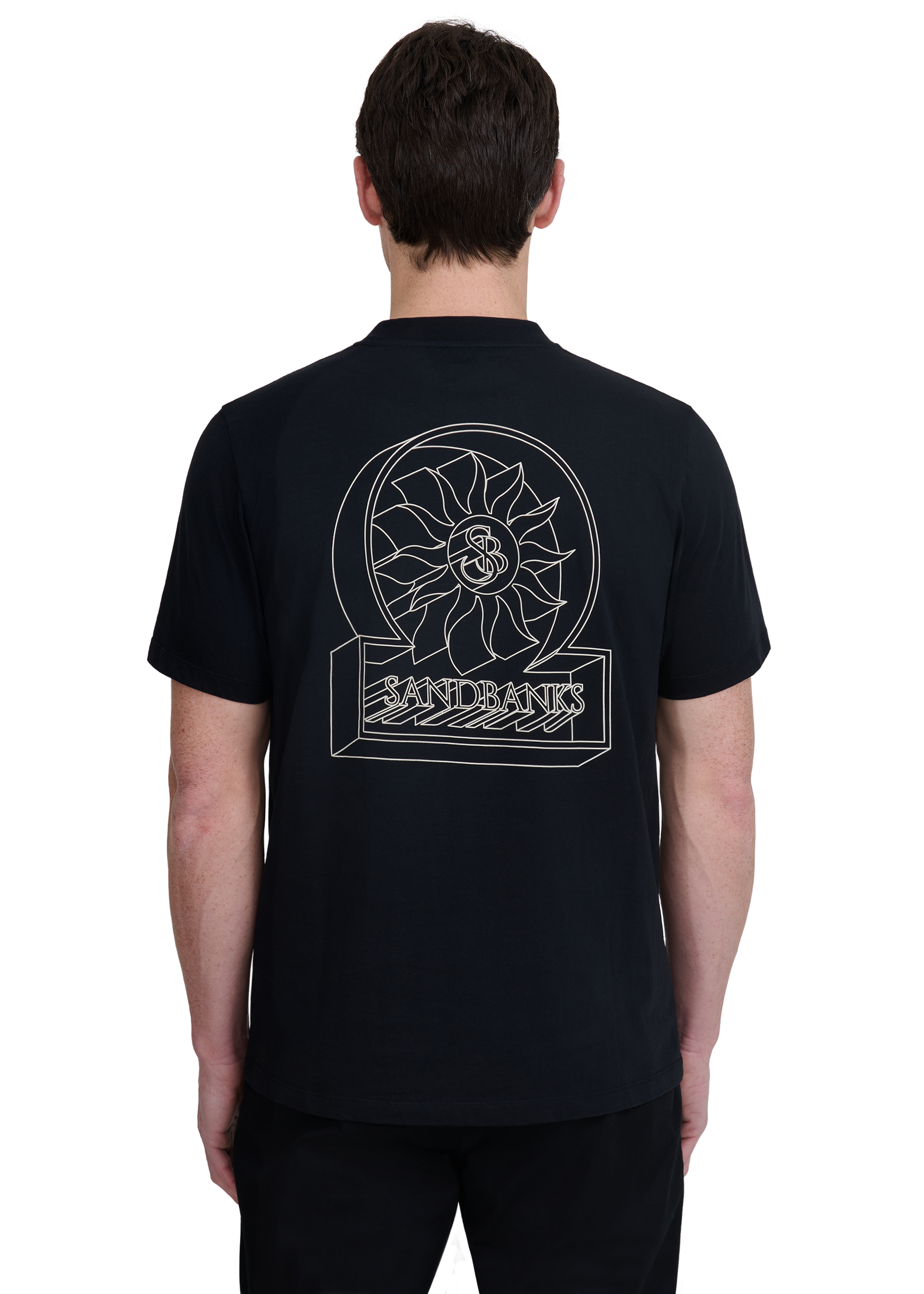 Sandbanks 3D Logo Print T-shirt - Black