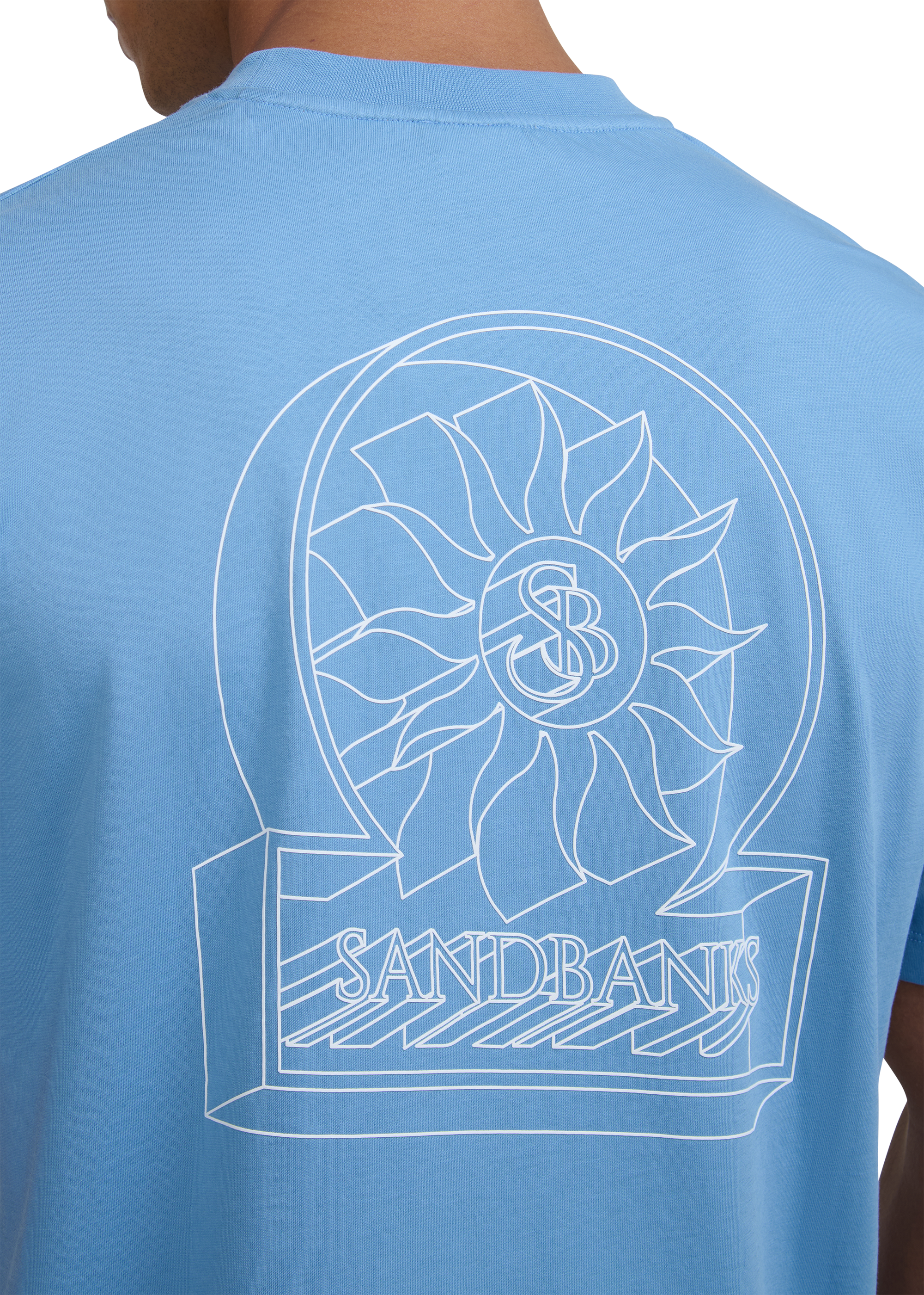 Sandbanks 3D Logo Print T-shirt - Dusty Blue