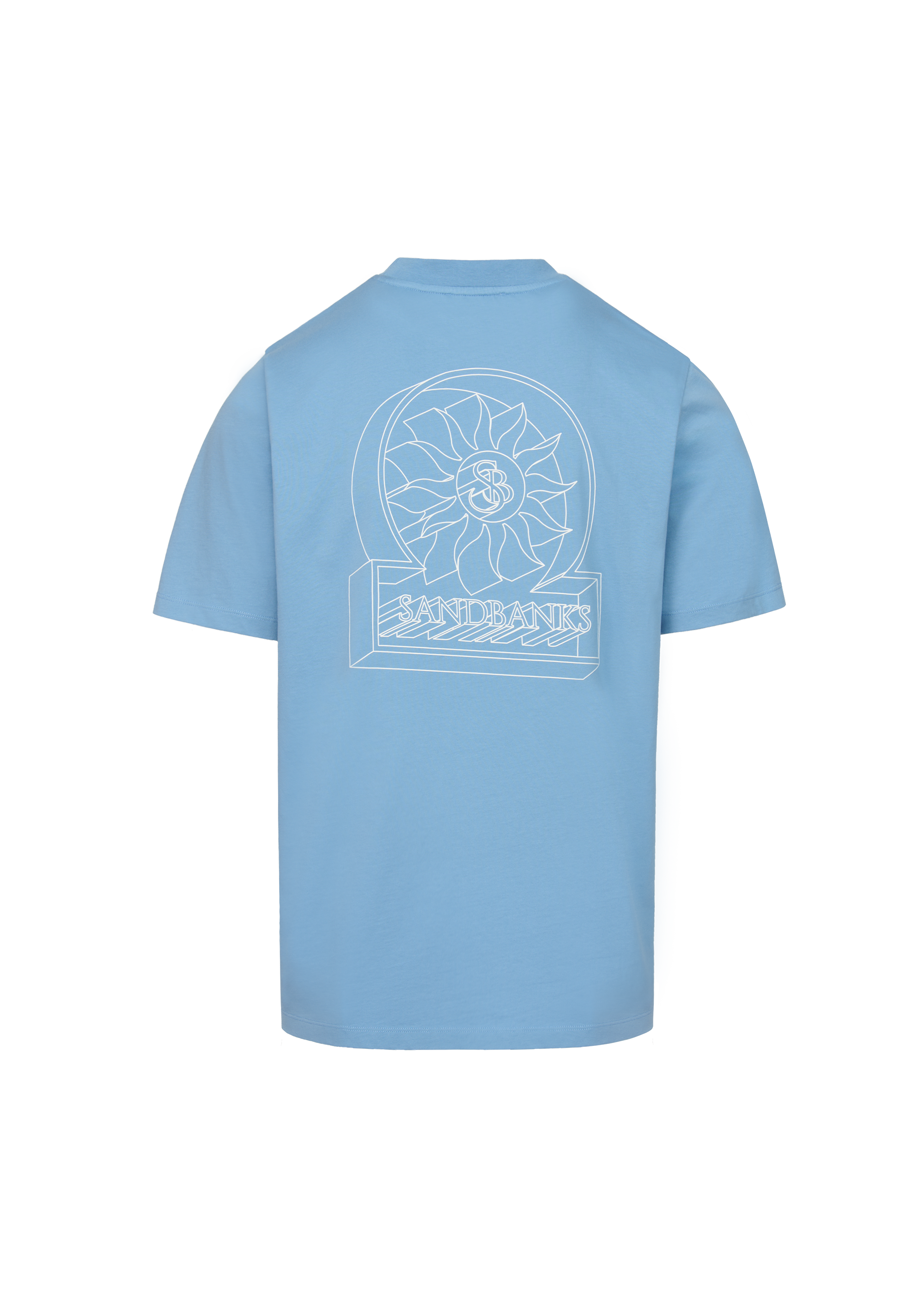 Sandbanks 3D Logo Print T-shirt - Dusty Blue - Sandbanks