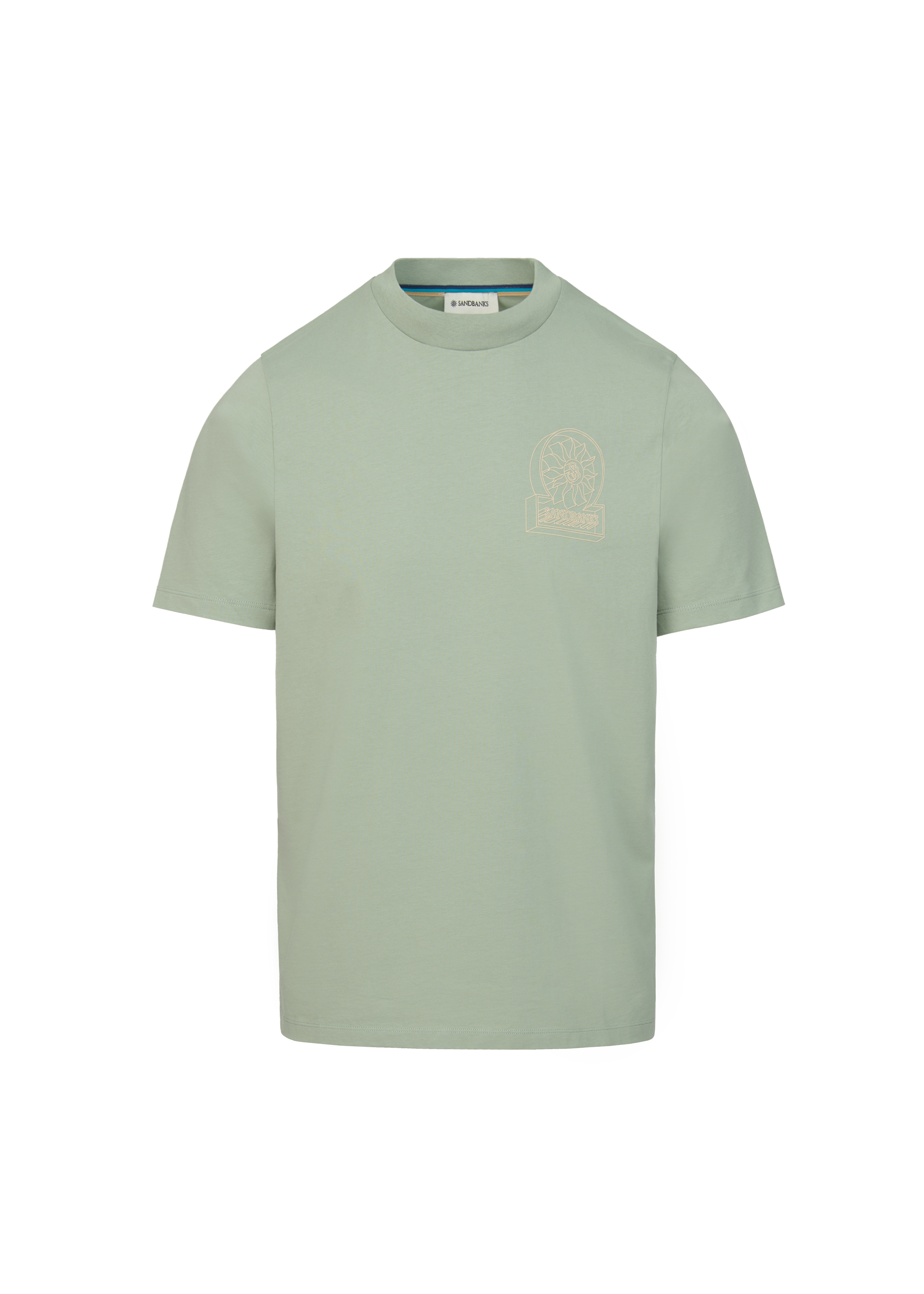 Sandbanks 3D Logo Print T-shirt - Sage - Sandbanks