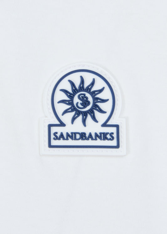 Sandbanks Tri-colour Neck T-Shirt - White