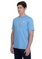Sandbanks Tri-colour Neck T-Shirt - Dusty Blue