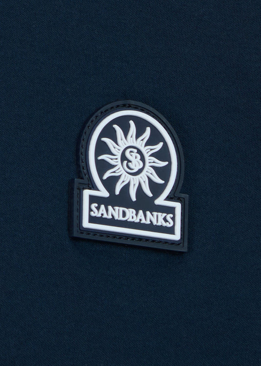 Sandbanks Tri-colour Neck T-Shirt - Navy