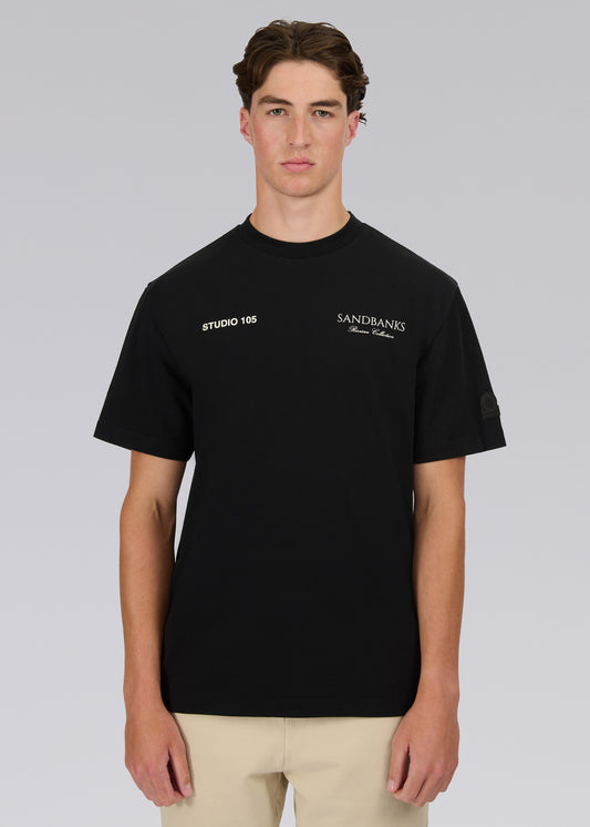 Sandbanks Riviera Collection T-Shirt - Black
