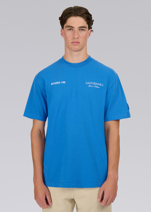 Sandbanks Riviera Collection T-Shirt - Cobalt Blue
