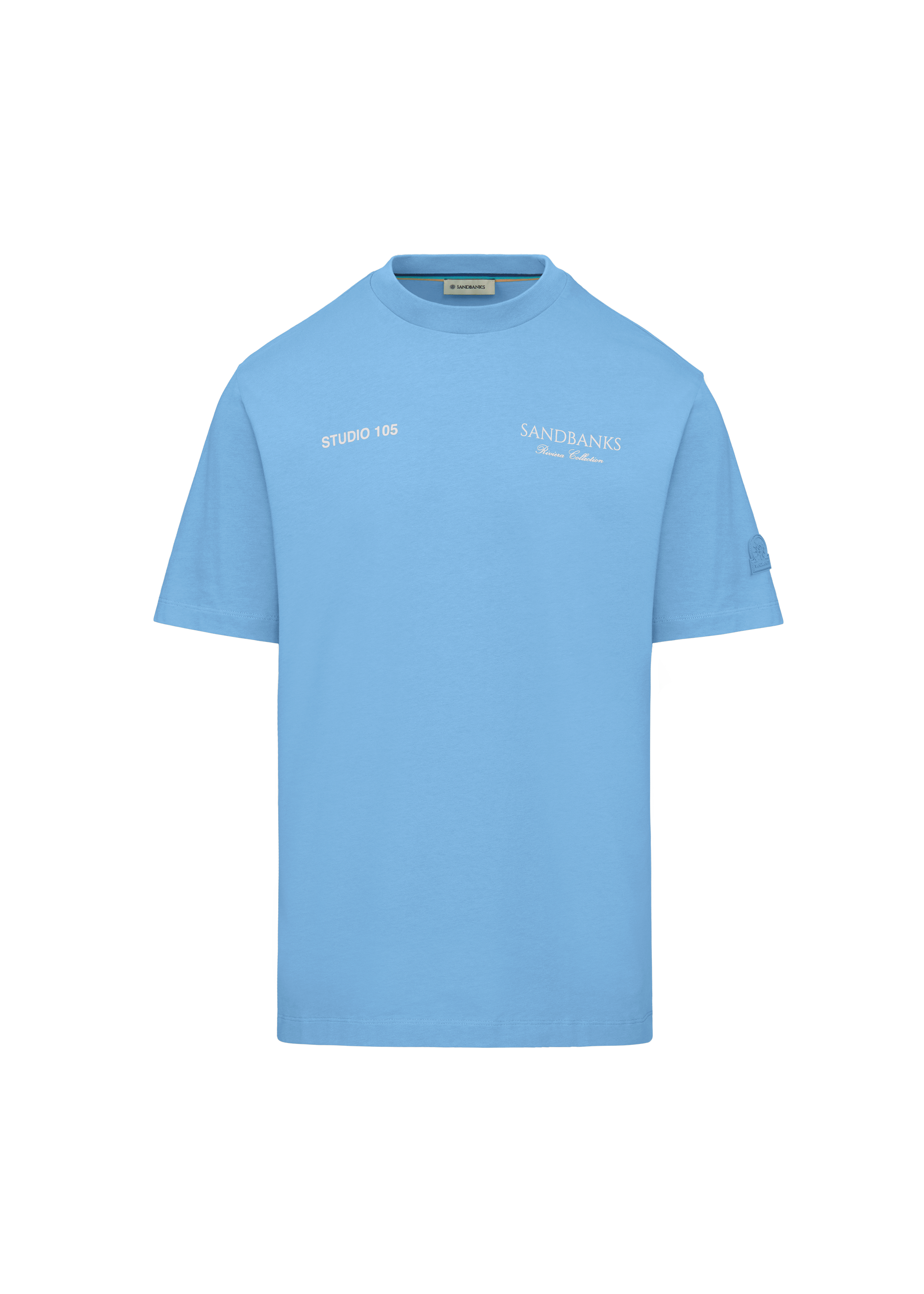 Sandbanks Riviera Collection T-Shirt - Dusty Blue